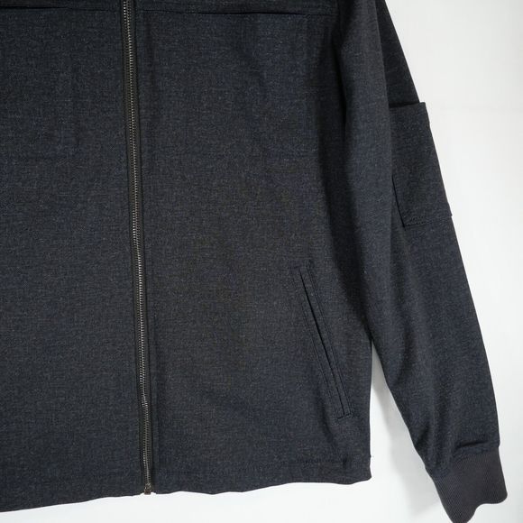 Kane & Unke Men's Bomber Style Jacket Nylon Blend Dark Gray / Black Size S - Picture 4 of 15